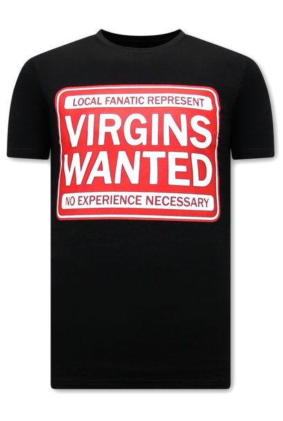T-shirt Heren - Virgins Wanted - Zwart