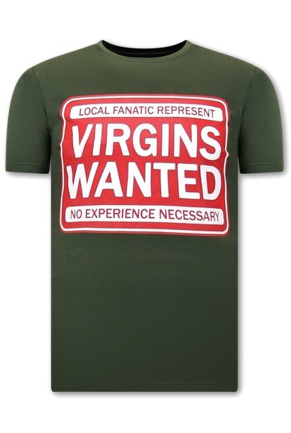T-shirt Heren - Virgins Wanted - Groen