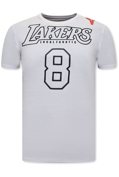 T-shirt Heren - Lakers Bryant 8 - Wit
