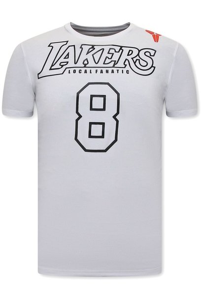 T-shirt Homme - Lakers Bryant 8 - Blanc