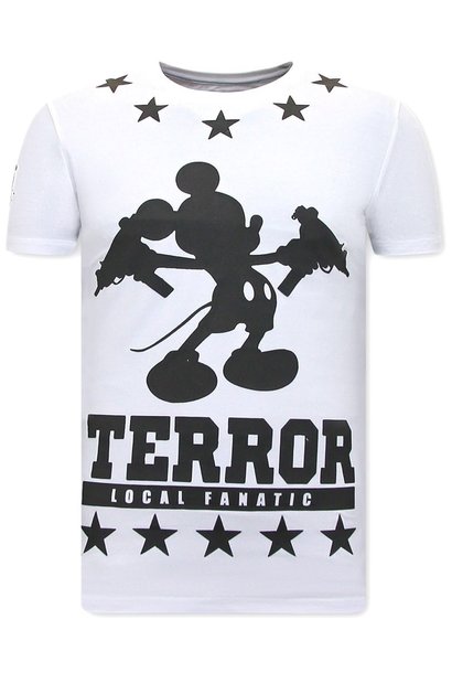 Camiseta Hombre - Terror Mouse - Blanco