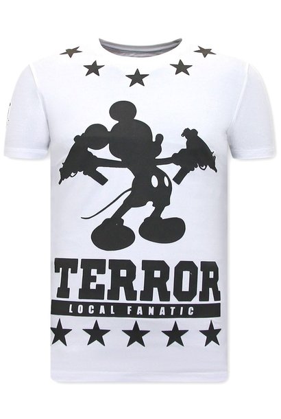 T-shirt Heren - Terror Mouse - Wit
