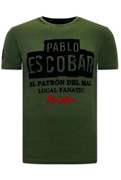 T-shirt Heren - Pablo Escobar - Groen