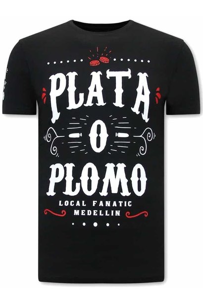 T-shirt Heren - Plata O Plomo - Zwart