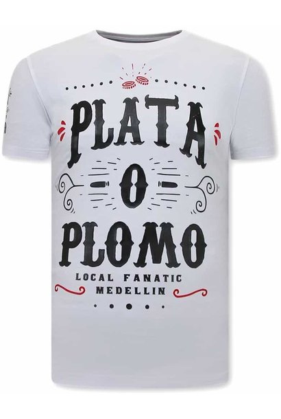 T-shirt Homme - Plata O Plomo - Blanc