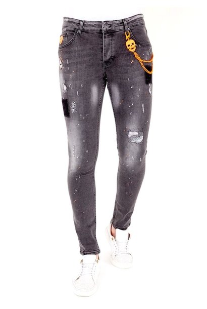 Urban Classics Jeans / Skinny jeans Slim Fit Biker in grijs 294212