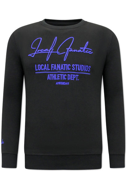 Sweater Heren - Athletic Dept. - Zwart / Blauw