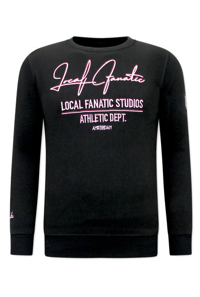 Sweat Hommes - Athletic Dept. - Noir / Rose