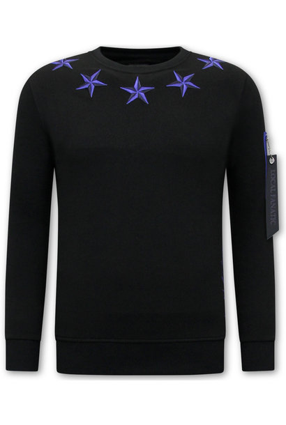 Sweatshirt Men - Royal Stars - Black / Blue