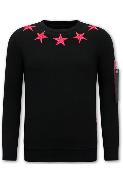 Sweatshirt Men - Royal Stars - Black / Pink