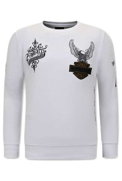 Sweater Heren - MC Honor & Loyalty - Wit