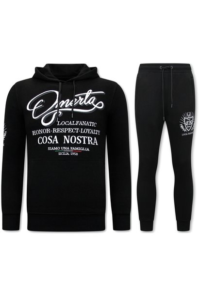 Trainingspak Heren - Omerta, Cosa Nostra - Zwart