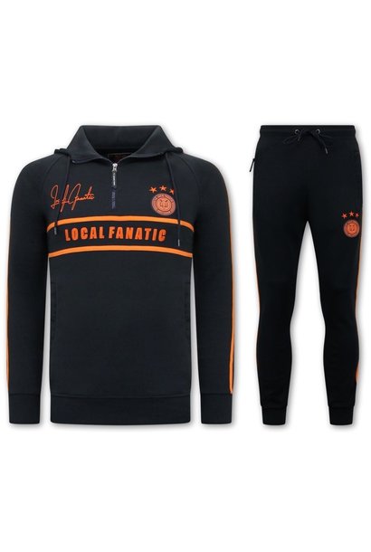 Trainingspak Heren - Double Striped - Blauw / Oranje