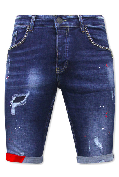 Pantalones cortos de mezclilla para hombre - Slim Fit - 1025 - Azul