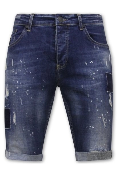 Short en jean pour homme - Coupe Slim Fit - 1026 - Bleu