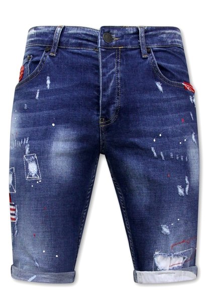 Heren Denim Short - Slim Fit - 1030 - Blauw