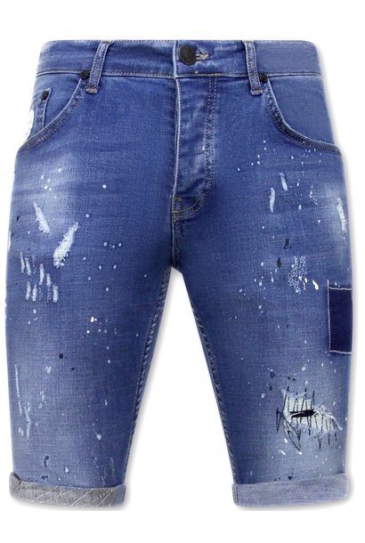 Pantalones cortos de mezclilla para hombre - Slim Fit - 1031 - Azul