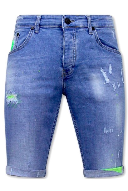Pantalones cortos de mezclilla para hombre - Slim Fit - 1027 - Azul