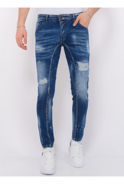 Destroyed Jeans Hombre - Slim Fit -1083- Azul
