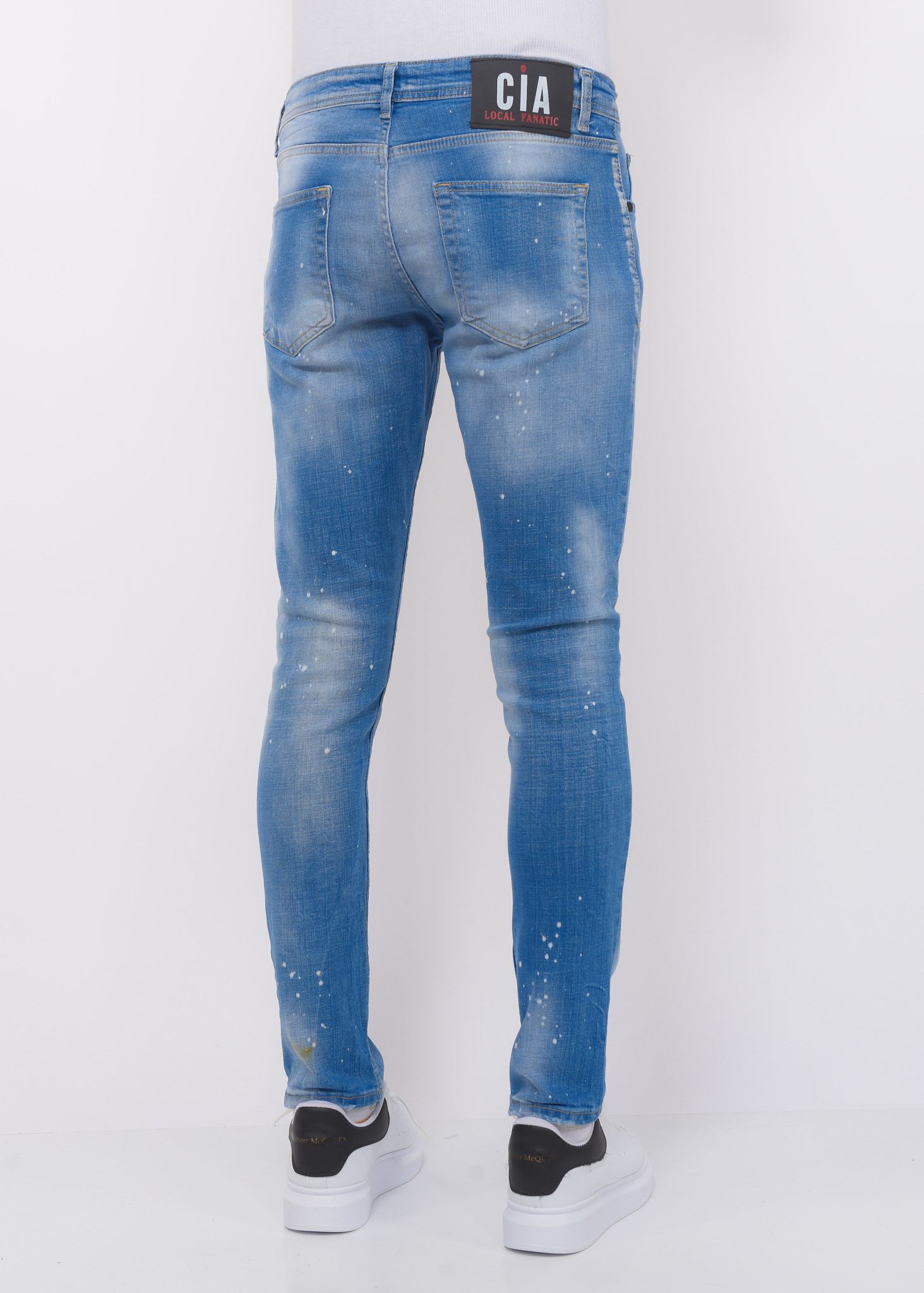 Blue Ripped SkaterJeans Hombre - Slim Fit -1078- Azul-6