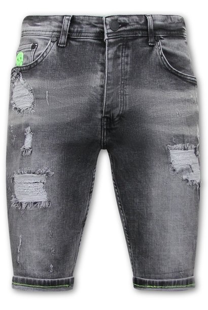 Pantalones cortos de mezclilla para hombre - Slim Fit - 1047 - Gris