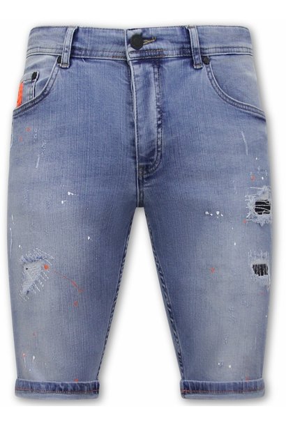 Pantalones cortos de mezclilla para hombre - Slim Fit - 1048 - Azul