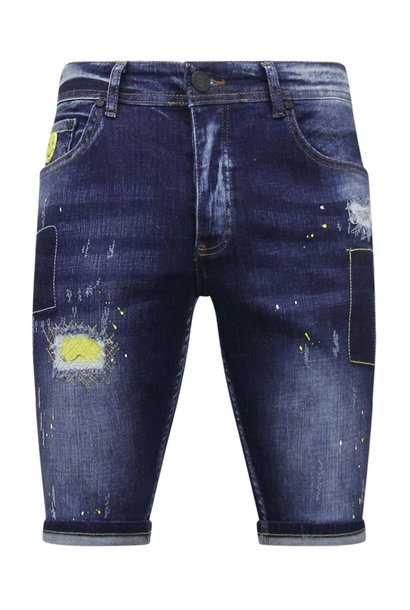 Pantalones cortos de mezclilla para hombre - Slim Fit - 1052 - Azul