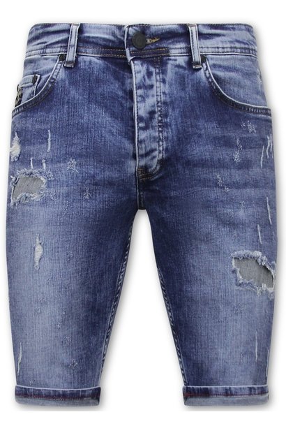 Pantalones cortos de mezclilla para hombre - Slim Fit - 1054 - Azul