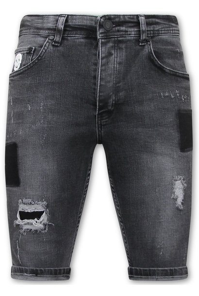Pantalones cortos de mezclilla para hombre - Slim Fit - 1050 - Negro