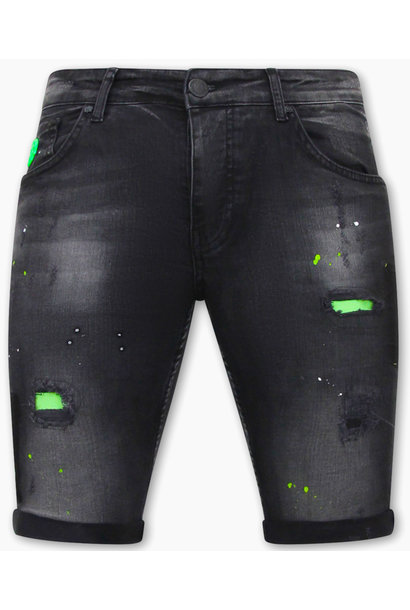 Pantalones cortos de mezclilla para hombre - Slim Fit - 1029 - Negro