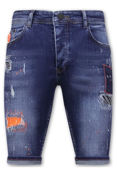 Pantalones cortos de mezclilla para hombre - Slim Fit - 1049 - Azul