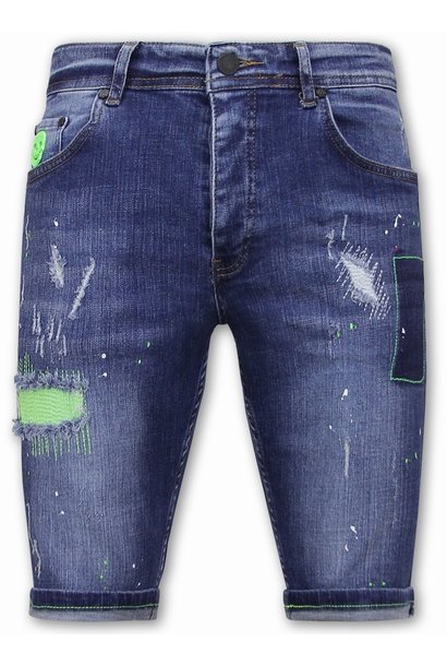 Pantalones cortos de mezclilla para hombre - Slim Fit - 1044 - Azul