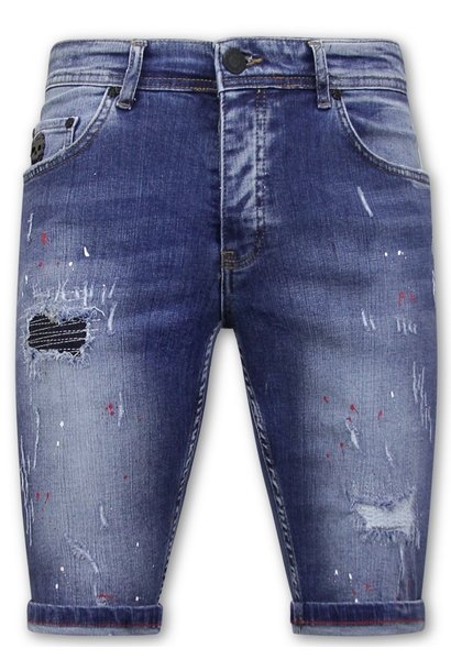 Pantalones cortos de mezclilla para hombre - Slim Fit - 1043 - Azul