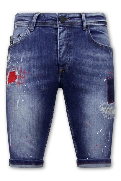 Pantalones cortos de mezclilla para hombre - Slim Fit - 1041 - Azul