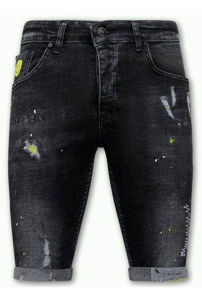 Short en jean pour homme - Coupe Slim Fit - 1022 - Noir