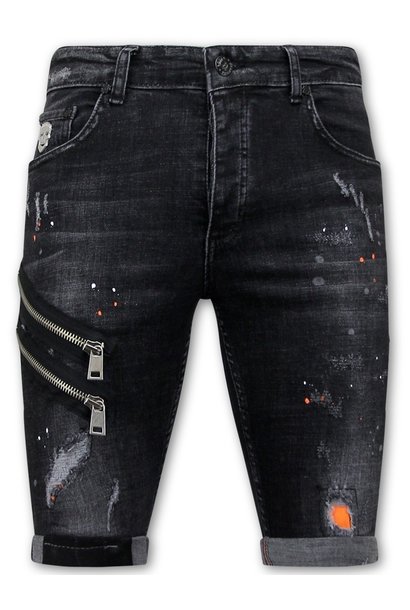 Pantalones cortos de mezclilla para hombre - Slim Fit - 1019 - Negro