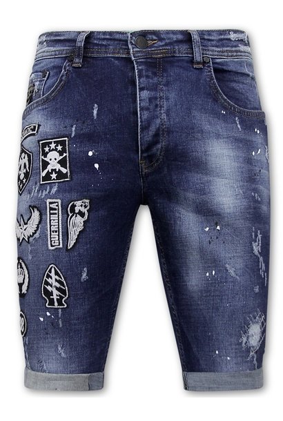 Pantalones cortos de mezclilla para hombre - Slim Fit - 1018 - Azul