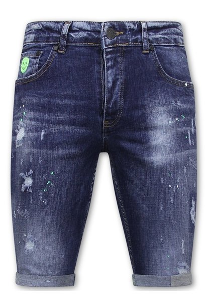 Pantalones cortos de mezclilla para hombre - Slim Fit - 1017 - Azul