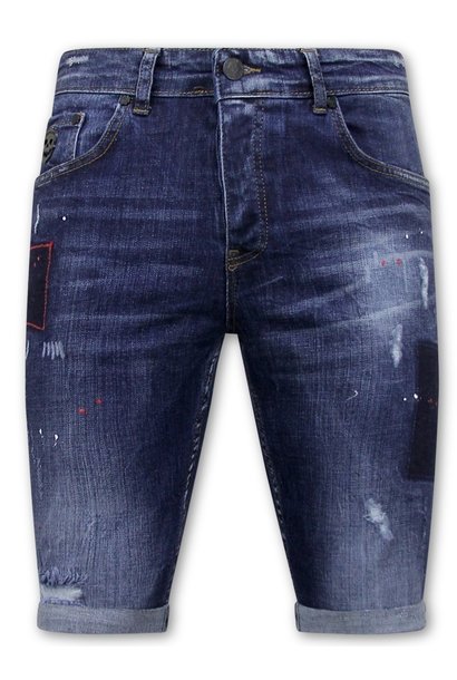 Heren Denim Short - Slim Fit - 1020 - Blauw