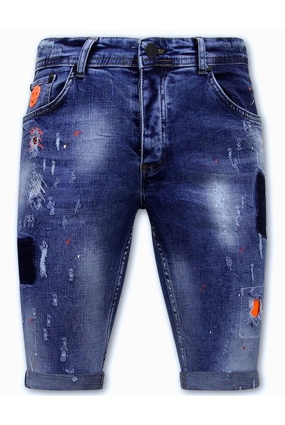 Pantalones cortos de mezclilla para hombre - Slim Fit - 1014 - Azul