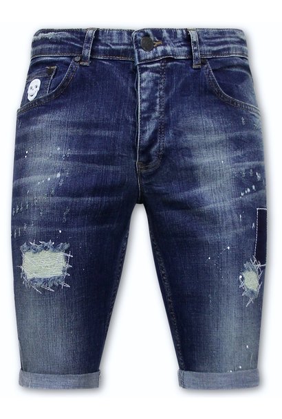 Pantalones cortos de mezclilla para hombre - Slim Fit - 1015 - Azul