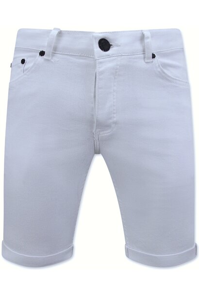 Plain Denim Short - Slim Fit - 1089 - White