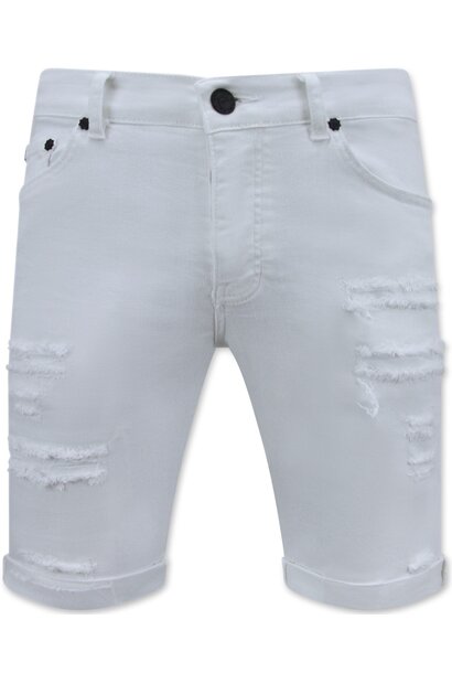 Ripped Denim Short - Slim Fit - 1090 - Bianco