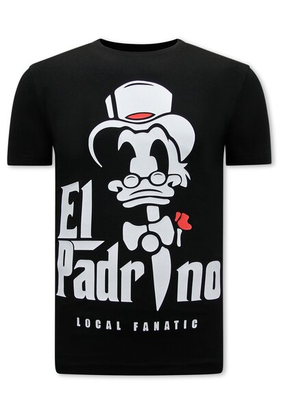 T-shirt Heren - El Padrino - Zwart