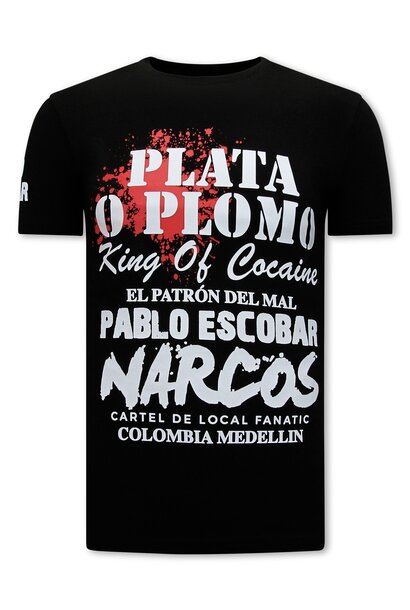 Camiseta Hombre - Plato O Plomo - Negro