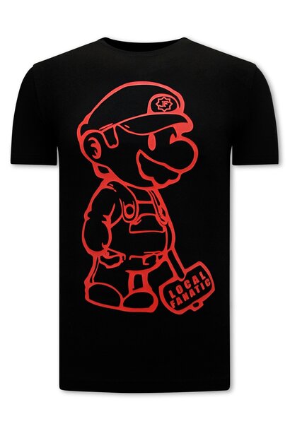 T-shirt Men - Cartoon Wario - Black