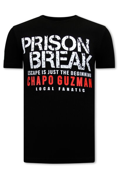 T-shirt Heren - El Chapo Prison Break - Zwart