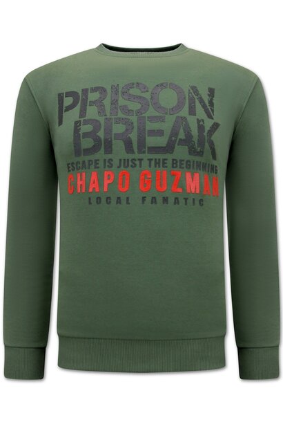 Sweater Heren - Chapo Guzman Prison Break - Groen
