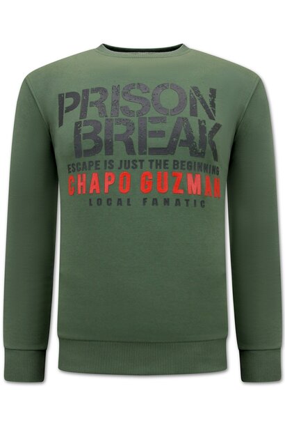 Sweatshirt Men - Chapo Guzman Prison Break – Green