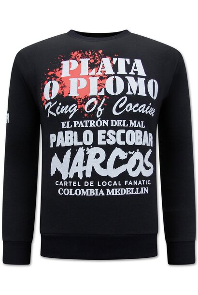 Sudadera Hombre -  El Patron - Pablo Escobar – Negro
